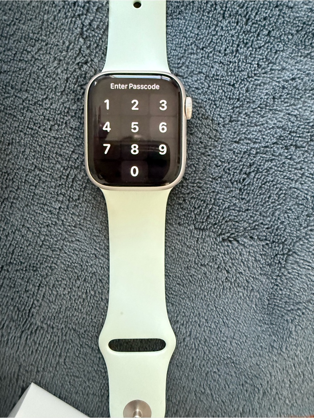 Apple Silver Smartwatch with Light Green Sport Band- Series 9